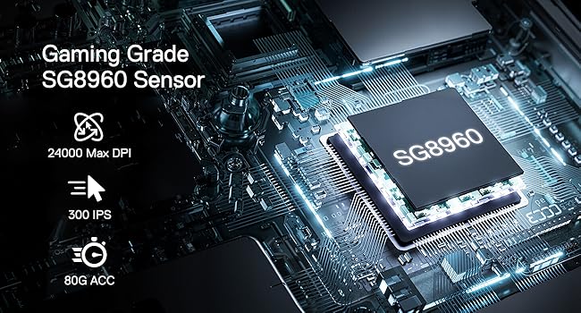 Redragon M817 Wired Gaming Mouse – 24,000 DPI Optical Sensor, 5 Programmable Buttons, Ergonomic Design, 37g Ultra-Lightweight