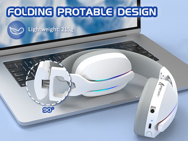 MAMBASNAKE x ATTACK SHARK L90 RGB Wireless Gaming Headset – Triple Mode, Foldable, Detachable Mic