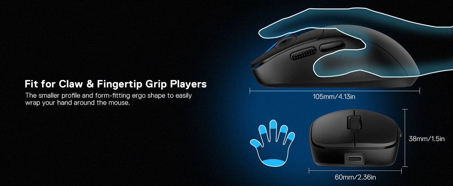 Redragon M817 Wired Gaming Mouse – 24,000 DPI Optical Sensor, 5 Programmable Buttons, Ergonomic Design, 37g Ultra-Lightweight