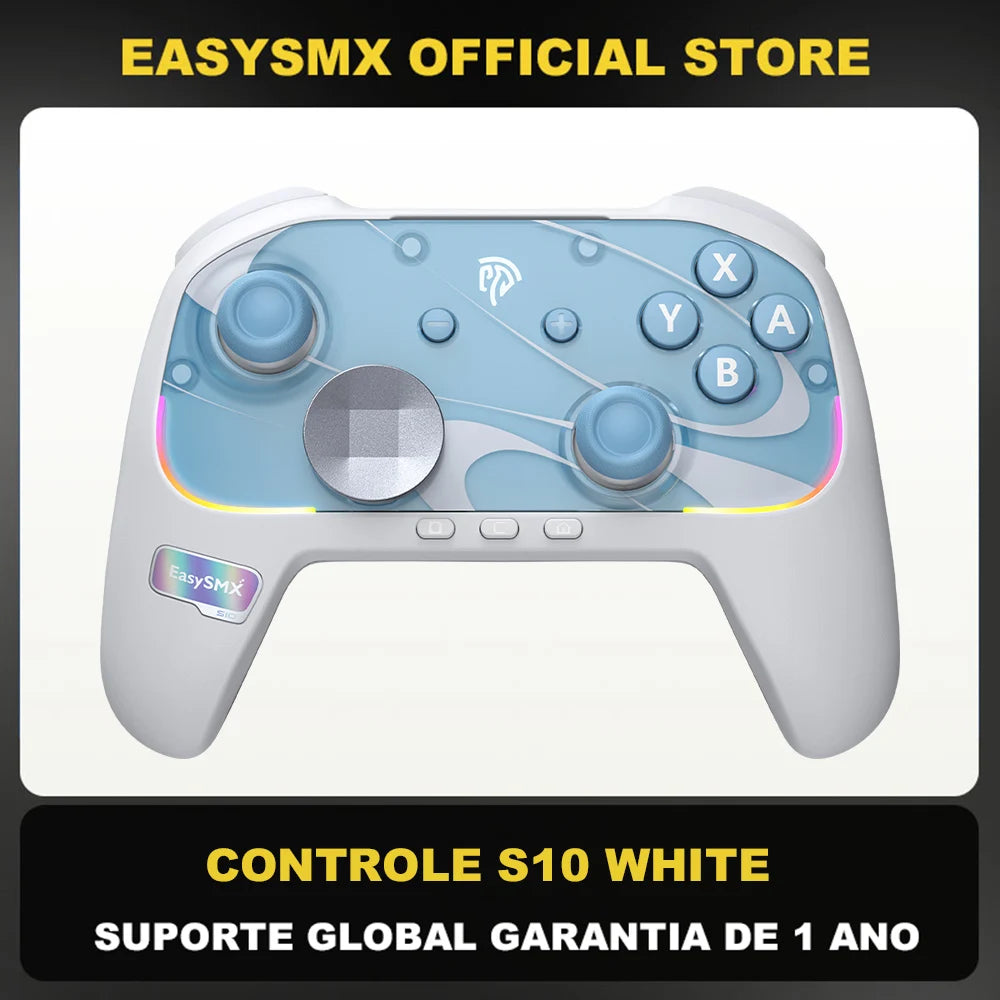 EasySMX S10 Wireless Gamepad TMR Joystick RGB Controller Compatible with Switch 1/2/PC/Phone/TV/Steam, Wake Up, For Pokemon