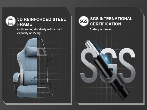 GTPLAYER Gaming Chair with Pocket Spring Cushion, Linkage Armrests & Footrest, Ergonomic Office Chair with Lumbar Support