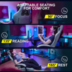 GTPLAYER Gaming Chair with Pocket Spring Cushion, Linkage Armrests & Footrest, Ergonomic Office Chair with Lumbar Support