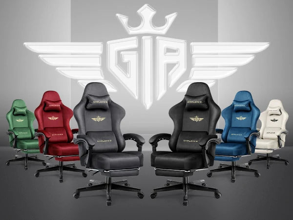 Gtplayer Gaming Chair Fabric with Pocket Spring Cushion, Big and Tall Gaming Chair 350Lbs High Back Computer Chair