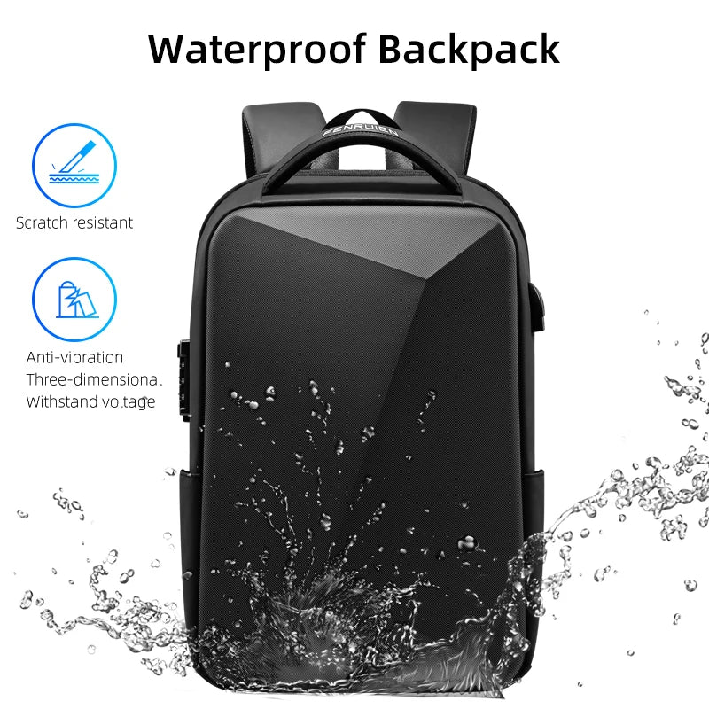 Fenruien Anti-Theft Laptop Backpack - Waterproof, USB Charging, Business Travel Backpack