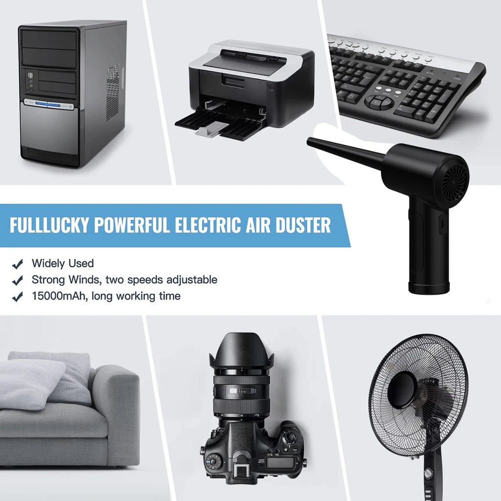 Cordless Air Duster Electric 51000RPM Wireless Dust Gun Compressed Air Blower Powerful Hair Dryer Computer Keyboard Cleaning