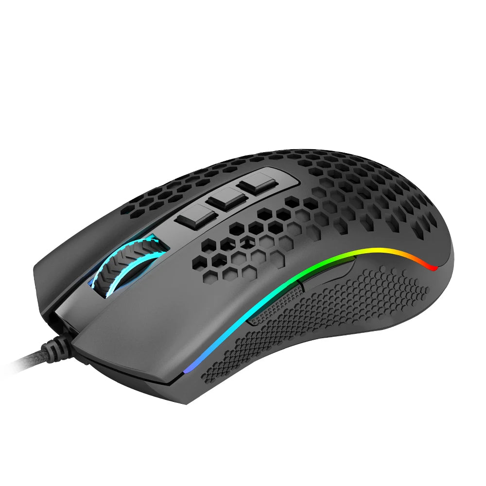 Redragon Storm M808 RGB USB Wired Gaming Mouse – Ultra-Light Honeycomb Design, 12,400 DPI, Programmable, for PC & Laptop