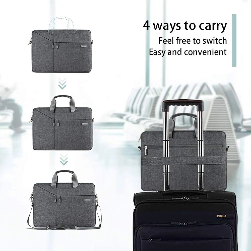 WiWU Waterproof Laptop Bag 13.3-16 Inch - Compatible with MacBook Air 13, Lenovo & Xiaomi 14 Inch