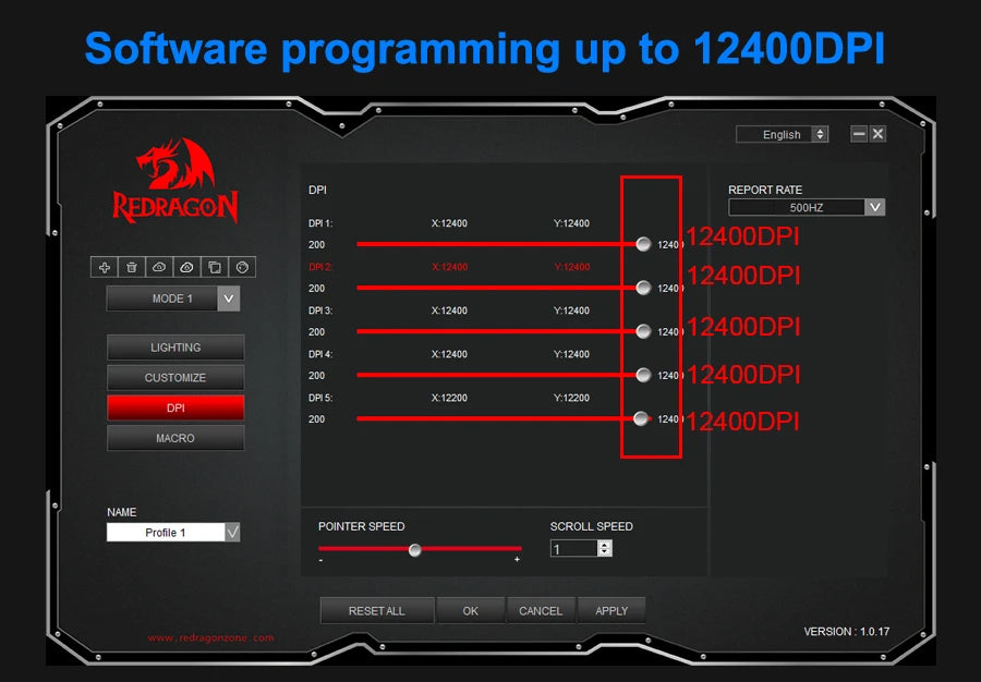 Redragon Storm M808 RGB USB Wired Gaming Mouse – Ultra-Light Honeycomb Design, 12,400 DPI, Programmable, for PC & Laptop