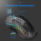 Redragon Storm M808 RGB USB Wired Gaming Mouse – Ultra-Light Honeycomb Design, 12,400 DPI, Programmable, for PC & Laptop