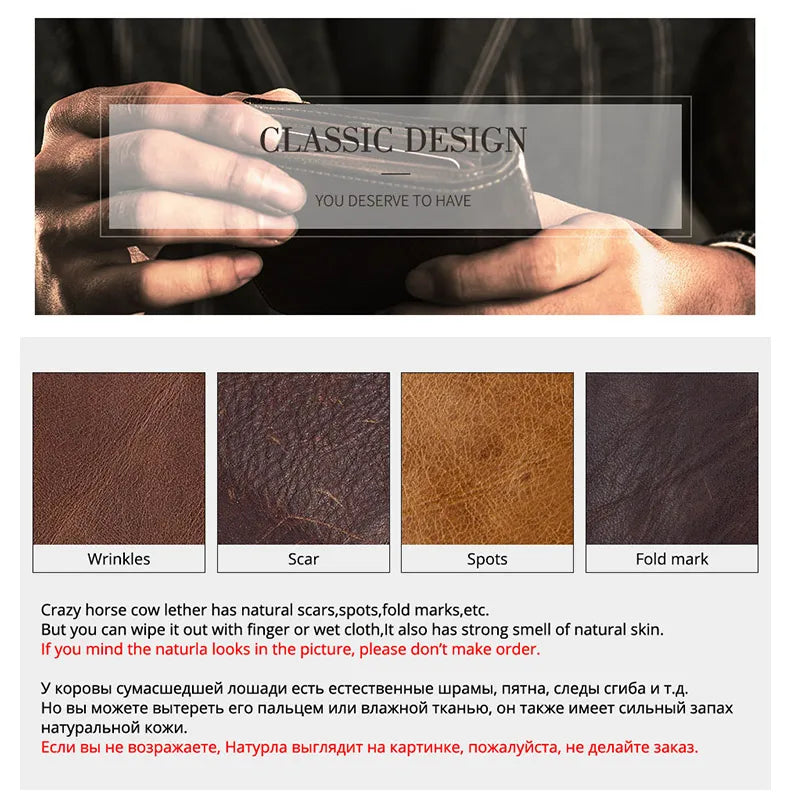 BULLCAPTAIN Genuine Leather 14-inch Laptop Briefcase - Men's Shoulder Messenger Bag for Office & Business