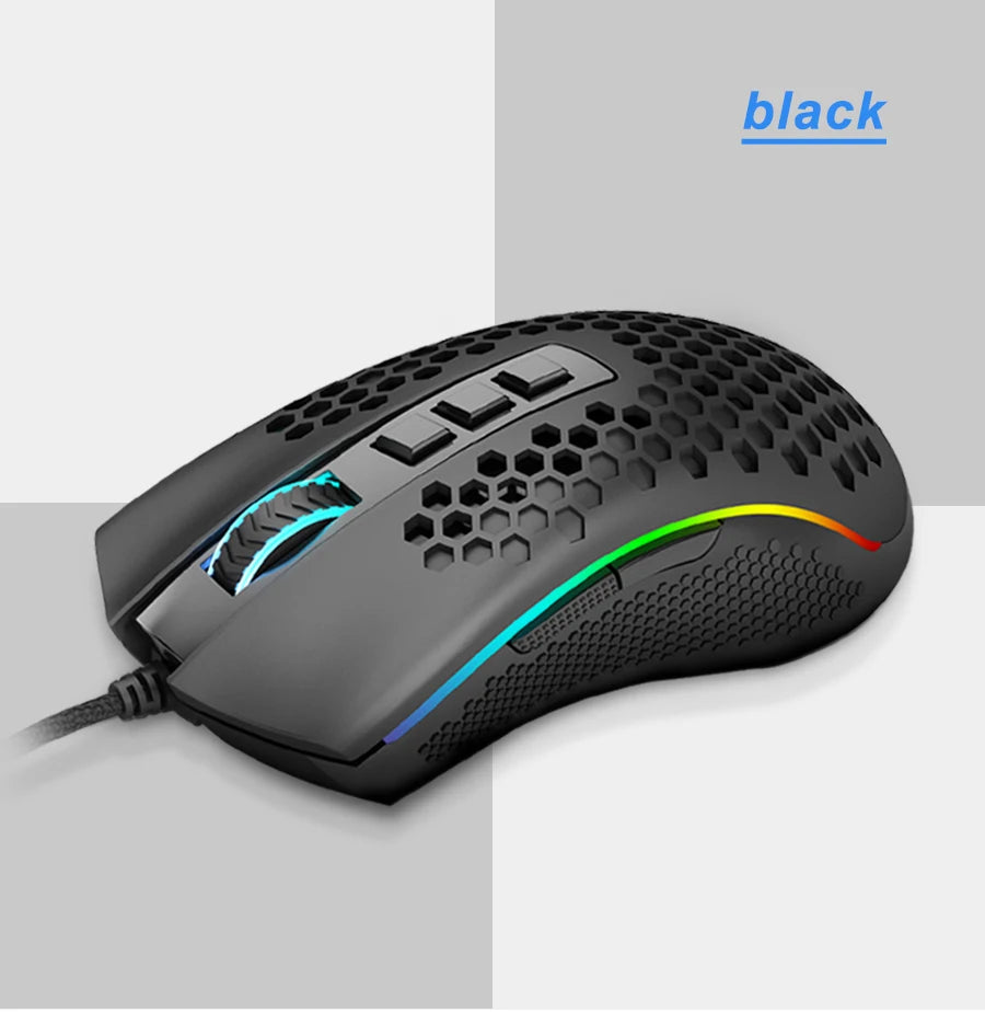 Redragon Storm M808 RGB USB Wired Gaming Mouse – Ultra-Light Honeycomb Design, 12,400 DPI, Programmable, for PC & Laptop