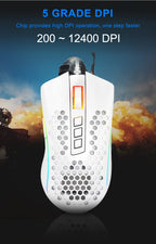 Redragon Storm M808 RGB USB Wired Gaming Mouse – Ultra-Light Honeycomb Design, 12,400 DPI, Programmable, for PC & Laptop