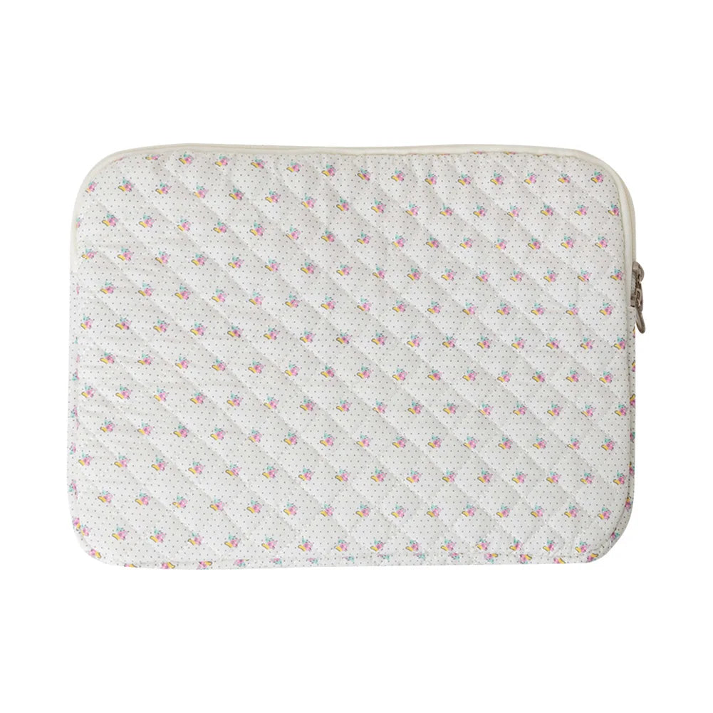 11-15 Inch Quilted Laptop Sleeve - Coquette Floral Laptop Carrying Case for Office
