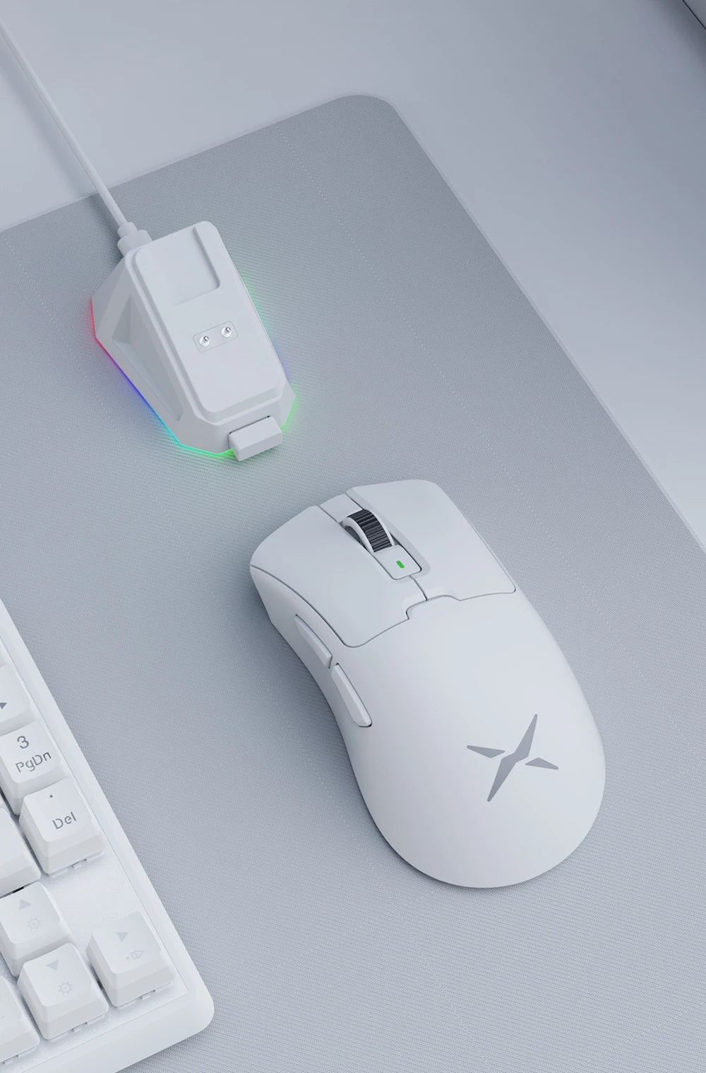 Delux M900 PRO Wireless Gaming Mouse – Ergonomic Design, 8K Polling Rate, PAW3395 Sensor, 63g Lightweight, Magnetic RGB Charging Dock, for Right Large Hands