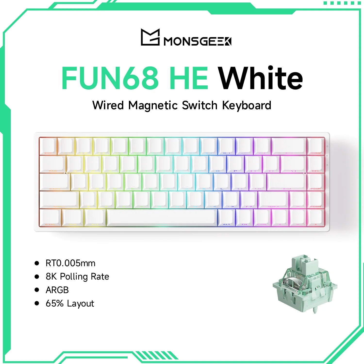 Akko MonsGeek FUN68 / FUN60 PRO & MAX HE Magnetic Keyboards – 60% / 65%, Rapid Trigger, 8K, Custom Esports Gaming Keyboard