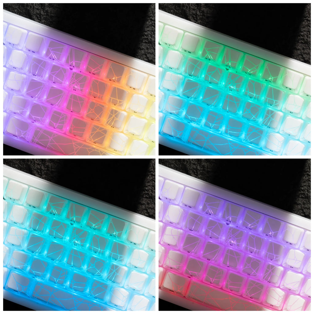 XVX Spider Web Keycaps – OEM Profile, Shine-Through IMD-Tech Keycap Set, 118 Keys, Black Backlight (Keycaps Only)