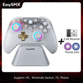 EasySMX D05 Wireless Gaming Controller Gamepad for PC/Switch/TV/Phone with Charging Dock RGB Hall Effect Joysticks Triggers