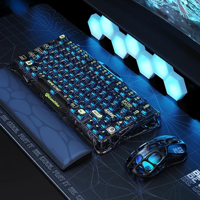 GravaStar Cocoon-Break 75 Mechanical Keyboard – 75% Layout, Tri-Mode Wireless, Transparent Shell, Gasket Mount, Hot-Swap, Esports Gaming
