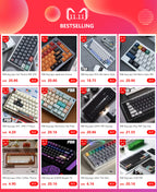 FBB Otter Coffee Theme Keycaps – PBT, Gaming Mechanical Keyboard Keycaps for MX Switch, PC Custom DIY Cute Artisan Accessory