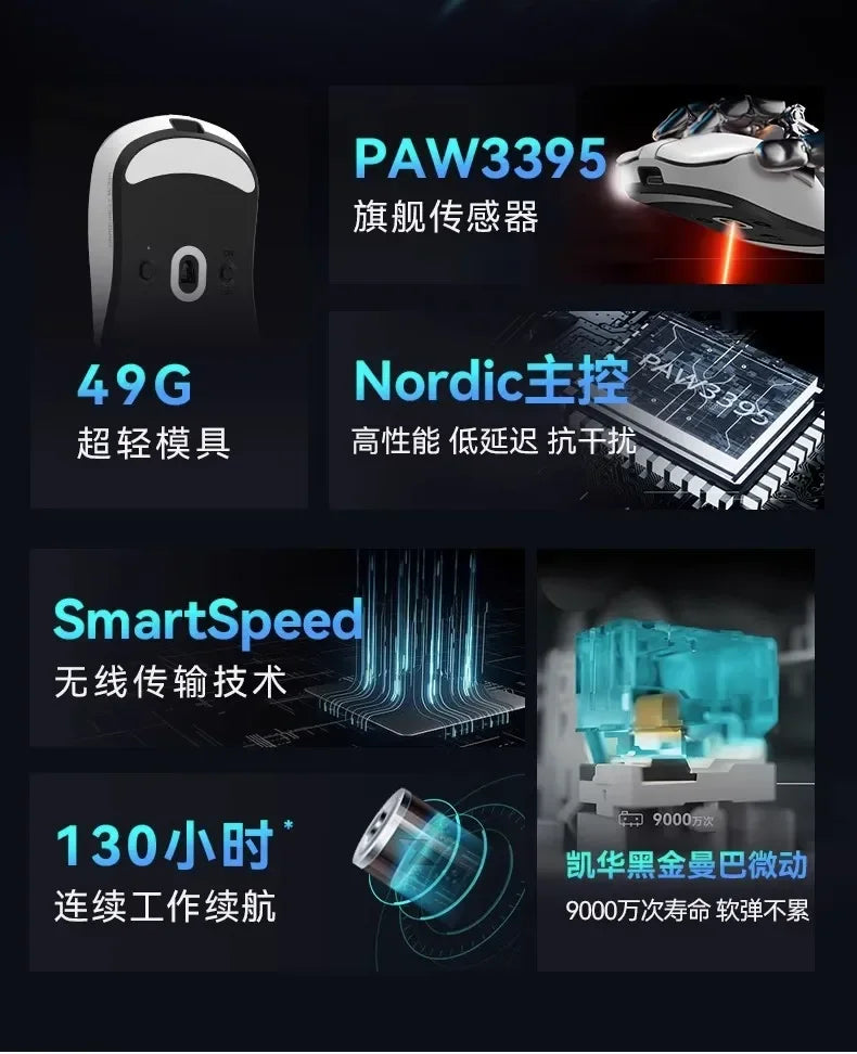 ATK Dragonfly F1 MOBA Wireless Gaming Mouse – 26,000 DPI, 55g Lightweight, 2.4G Wireless, 130H Battery, Customizable, Rechargeable