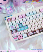 Anime NEEDY Girl Overdose Keycaps – Cute PBT + PC Translucent, Cherry Profile, Custom Keycaps for Mechanical Keyboard Gaming Gifts