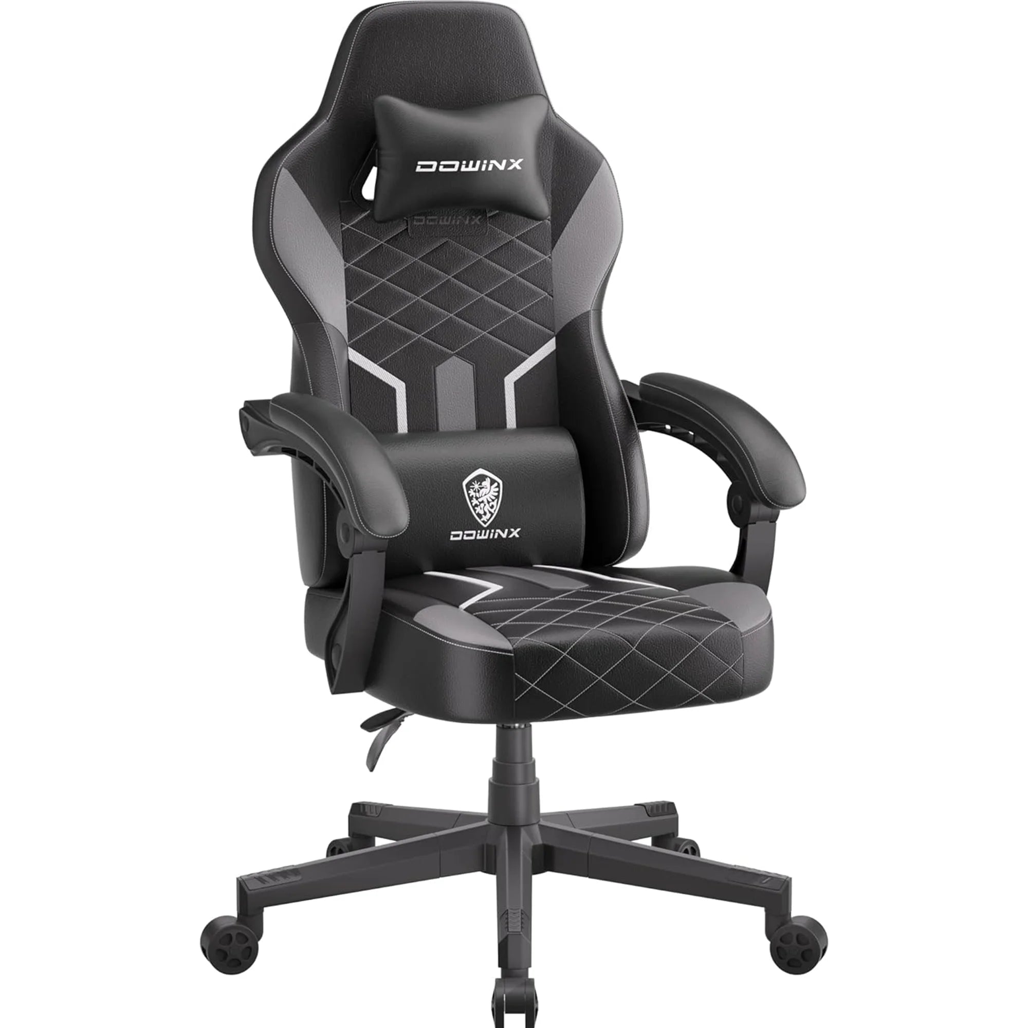 Dowinx Gaming Chair with Pocket Spring Cushion, Ergonomic Computer Chair High Back, Reclining Game Chair Pu Leather 350LBS