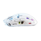 FreeWolf A2 Transparent RGB Wireless Gaming Mouse – Battery Display, Bluetooth & 2.4G, PixArt PAW3212 Sensor