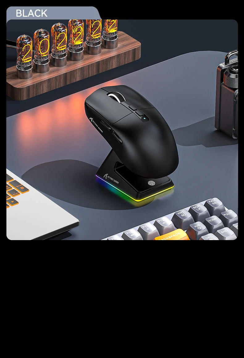 Attack Shark X6 Lightweight Gaming Mouse – Up to 26K DPI, RGB Backlight, Wireless 3-Mode Connection, Charging Base, for Laptop & Desktop