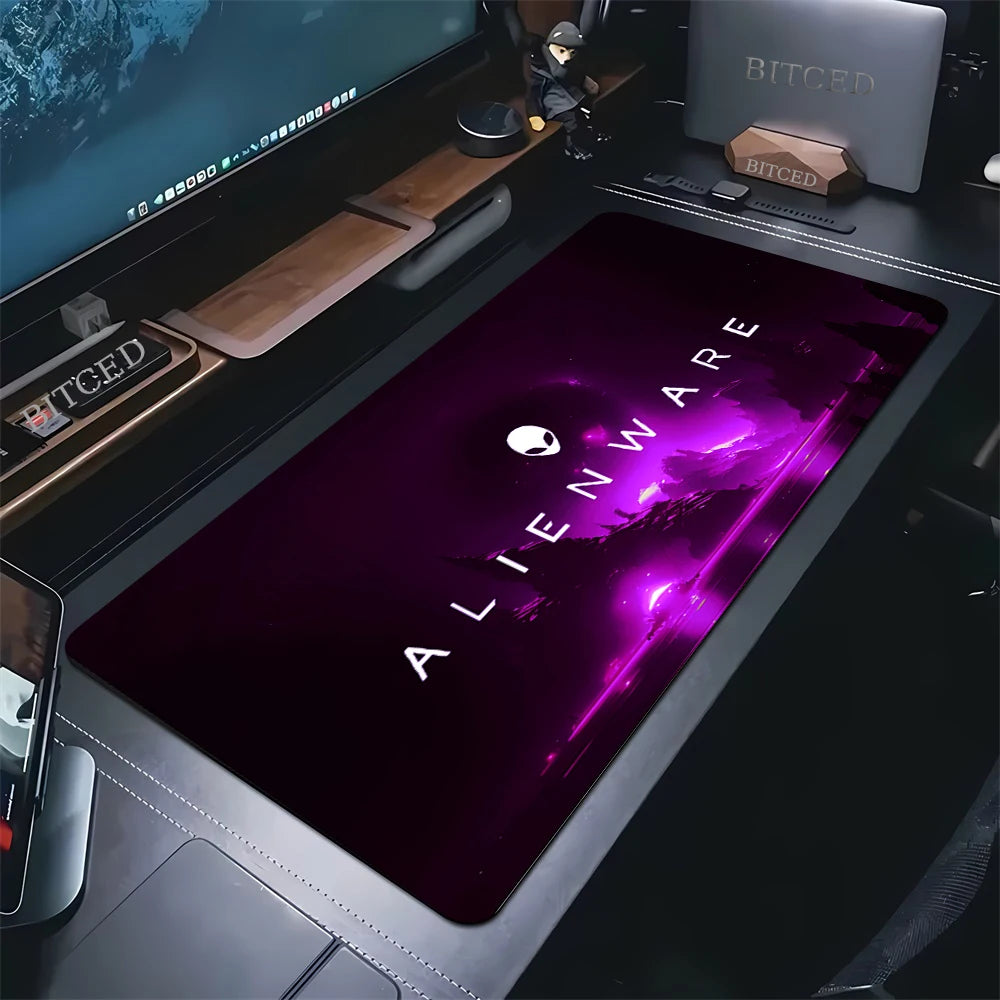 Gamer Desk Mats Alienware Animation PC Gaming Mouse Pad Keyboard Pads Lockrand Mousepad for PC Mouse Carpet 90x40cm