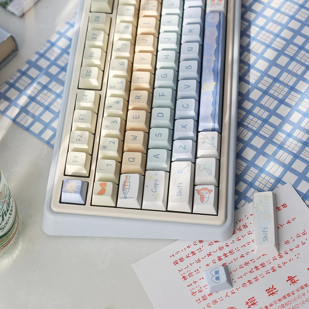 95 Keys Cherry Profile PBT Keycaps – Spark Conference Theme, for Gaming Mechanical Keyboard 61/64/68/75-Key Layouts, AULA F75 Compatible