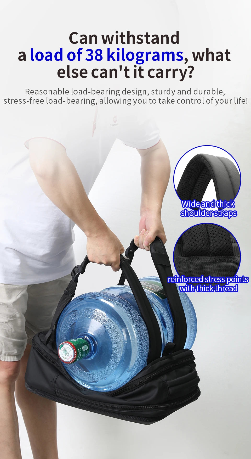 Tigernu Men's 15.6-17 Inch Laptop Backpack - Slim Anti-Theft Travel Backpack for School & Business