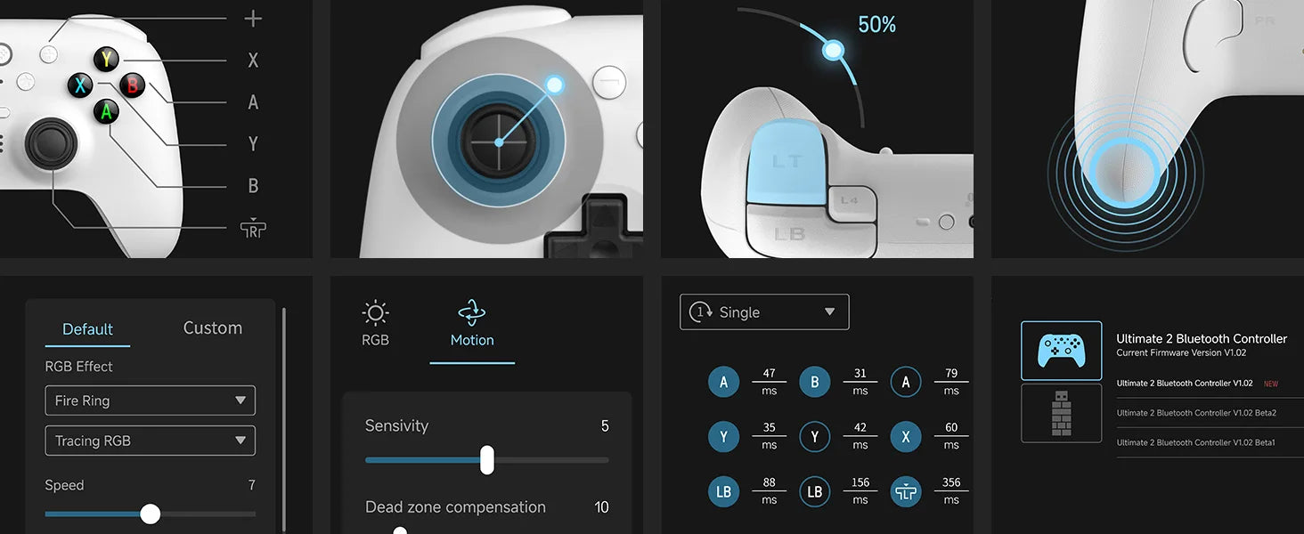 8BitDo Ultimate 2 Wireless Controller, Bluetooth/USB/2.4G Gamepad withTMR Joysticks、Charging Dock for PC,Windows 10,11, Android