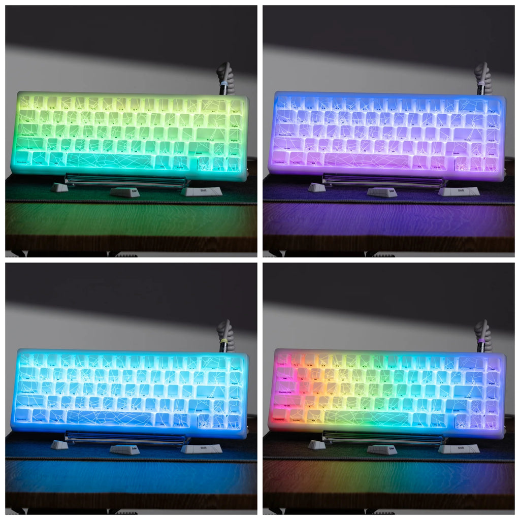 XVX Spider Web Keycaps – OEM Profile, Shine-Through IMD-Tech Keycap Set, 118 Keys, Black Backlight (Keycaps Only)