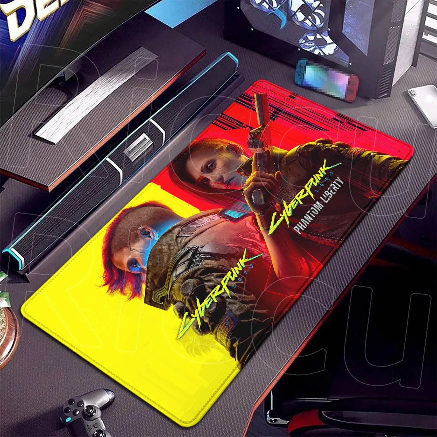 900x400mm HD Print Anime C-Cyberpunks Style Keyboard Mousepad XXL Large Computer Gamer Stitch Edge Rubber Non-slip Base Desk Mat