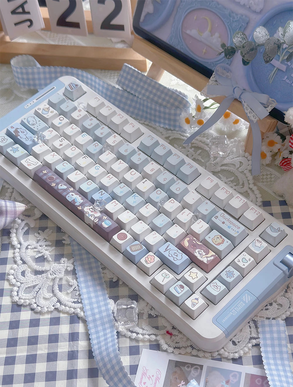 95 Keys Cherry Profile PBT Keycaps – Spark Conference Theme, for Gaming Mechanical Keyboard 61/64/68/75-Key Layouts, AULA F75 Compatible