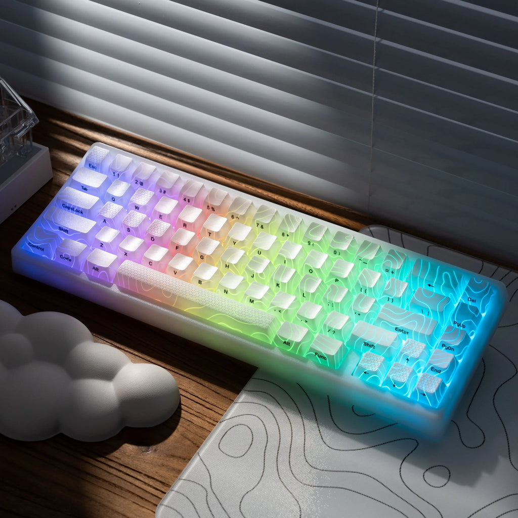 XVX M67 JadeStone Mechanical Keyboard – 65% Layout, IMD-Tech Keycaps, Hot-Swappable, Gasket Mount, Tri-Mode Wireless, Custom RGB