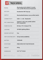 MACHENIKE AIR50 Low-Profile Mechanical Keyboard – 75% Layout, Hot-Swap, RGB Backlit, Tri-Mode, Productivity Keyboard for Laptop & PC