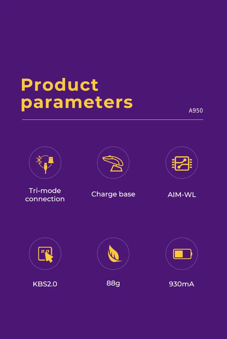 DAREU Tri-Mode Gaming Mouse – Bluetooth / Wired / 2.4G, Charging Base, KBS Buttons, for Laptop & PC Gamers