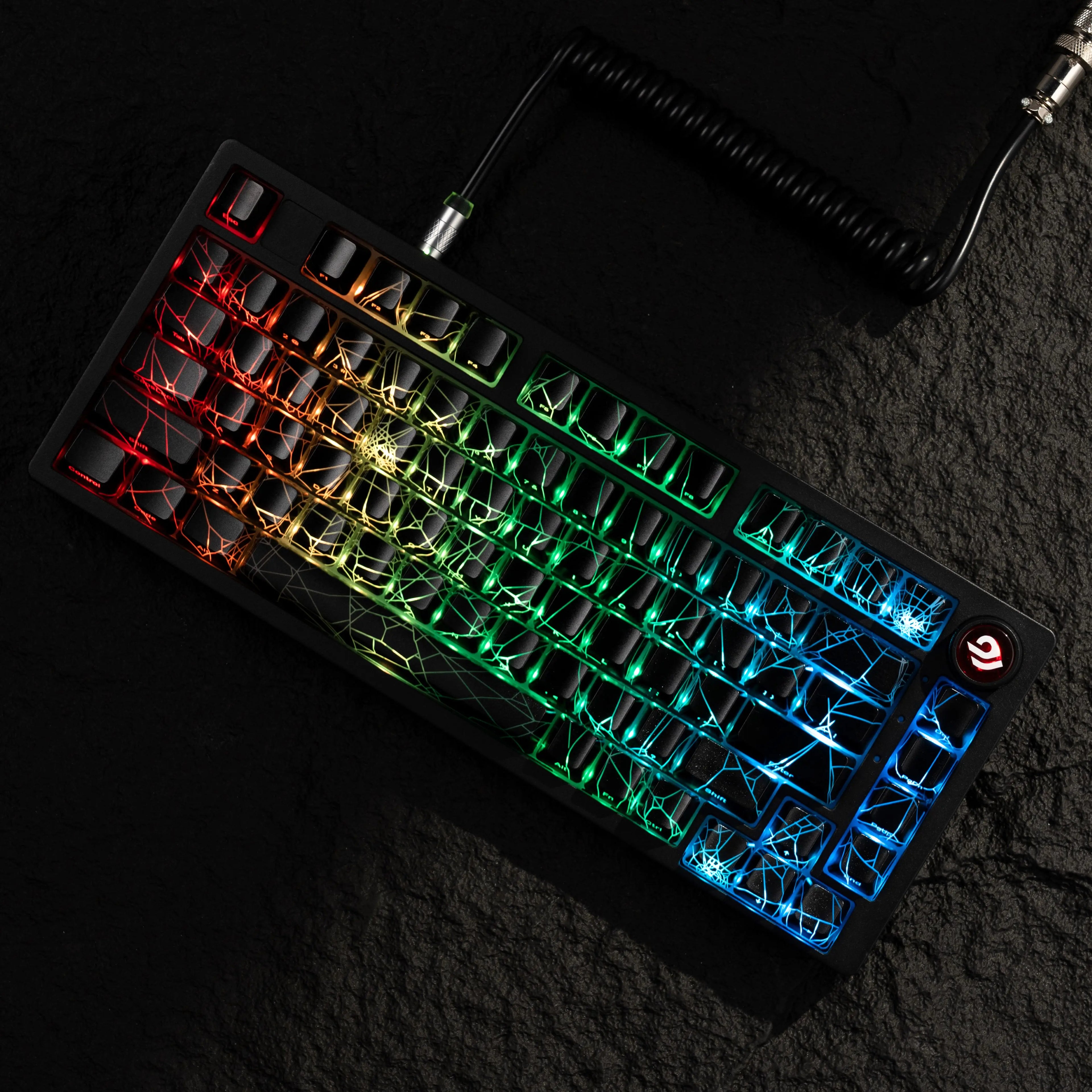 XVX Spider Web Keycaps – OEM Profile, Shine-Through IMD-Tech Keycap Set, 118 Keys, Black Backlight (Keycaps Only)