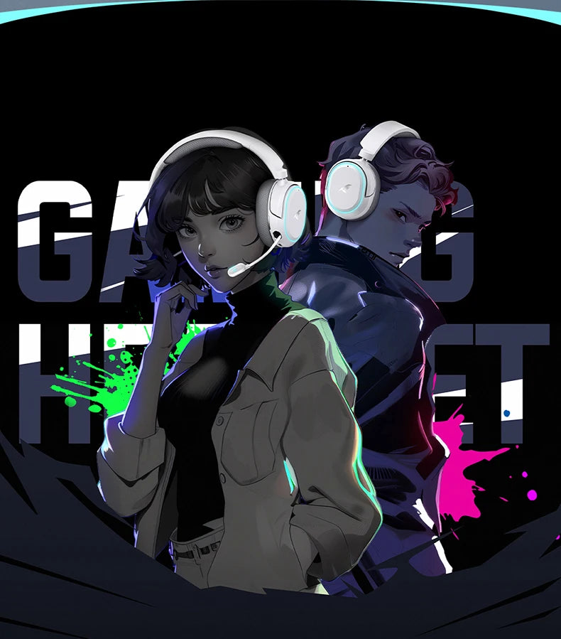 Picun G2 Wireless Gaming Headset – 2.4GHz & Bluetooth, 7.1 Surround, Low Latency, ENC Mic