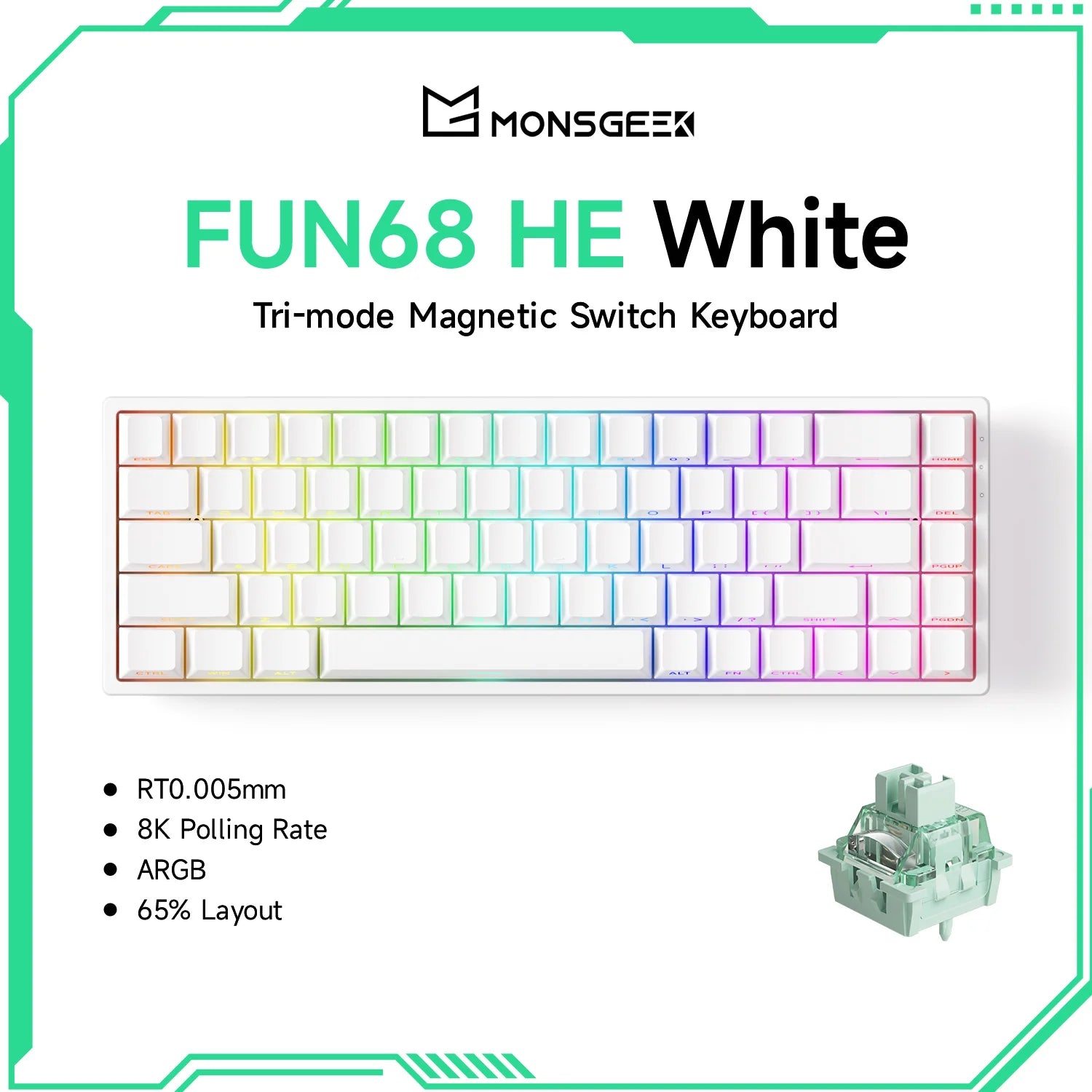 Akko MonsGeek FUN68 / FUN60 PRO & MAX HE Magnetic Keyboards – 60% / 65%, Rapid Trigger, 8K, Custom Esports Gaming Keyboard