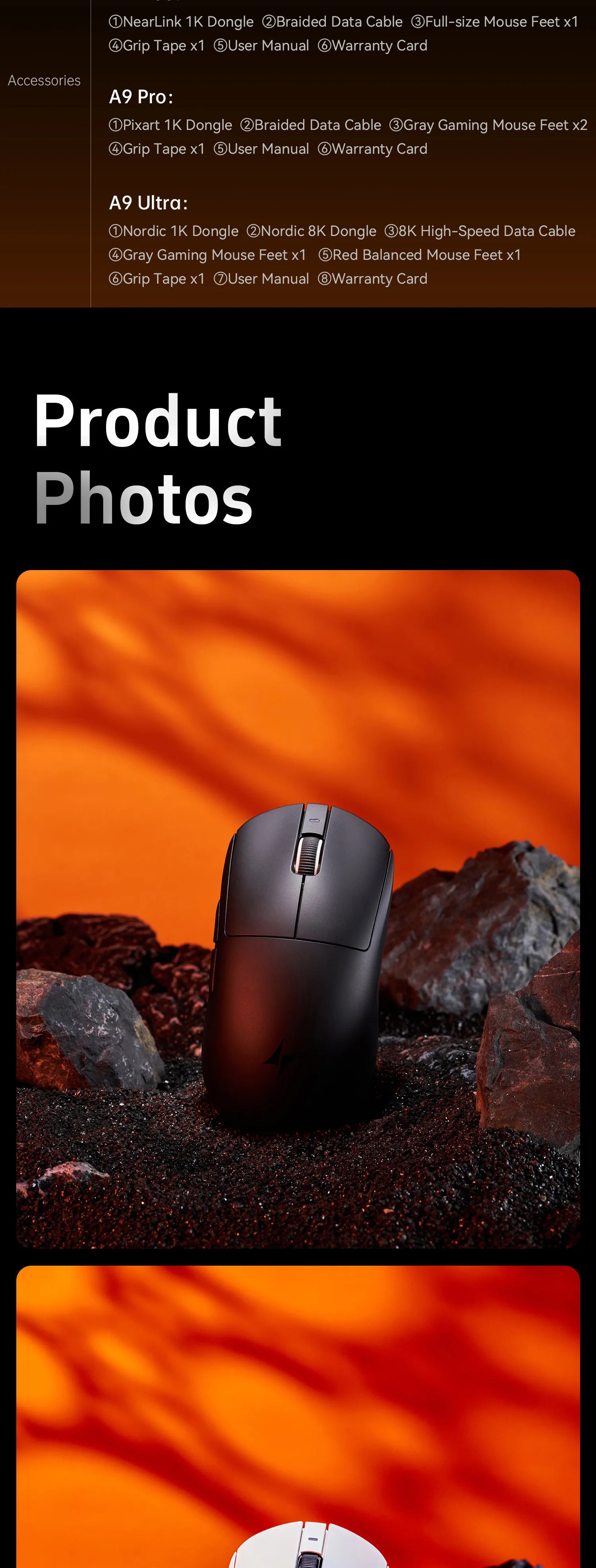 ATK Dragonfly A9 Series Wireless Gaming Mouse – Tri-Mode Connection, PAW3950 Sensor, Nordic 52840 Chip, 8K Polling Rate, 53g Lightweight, for Laptop & PC Gaming