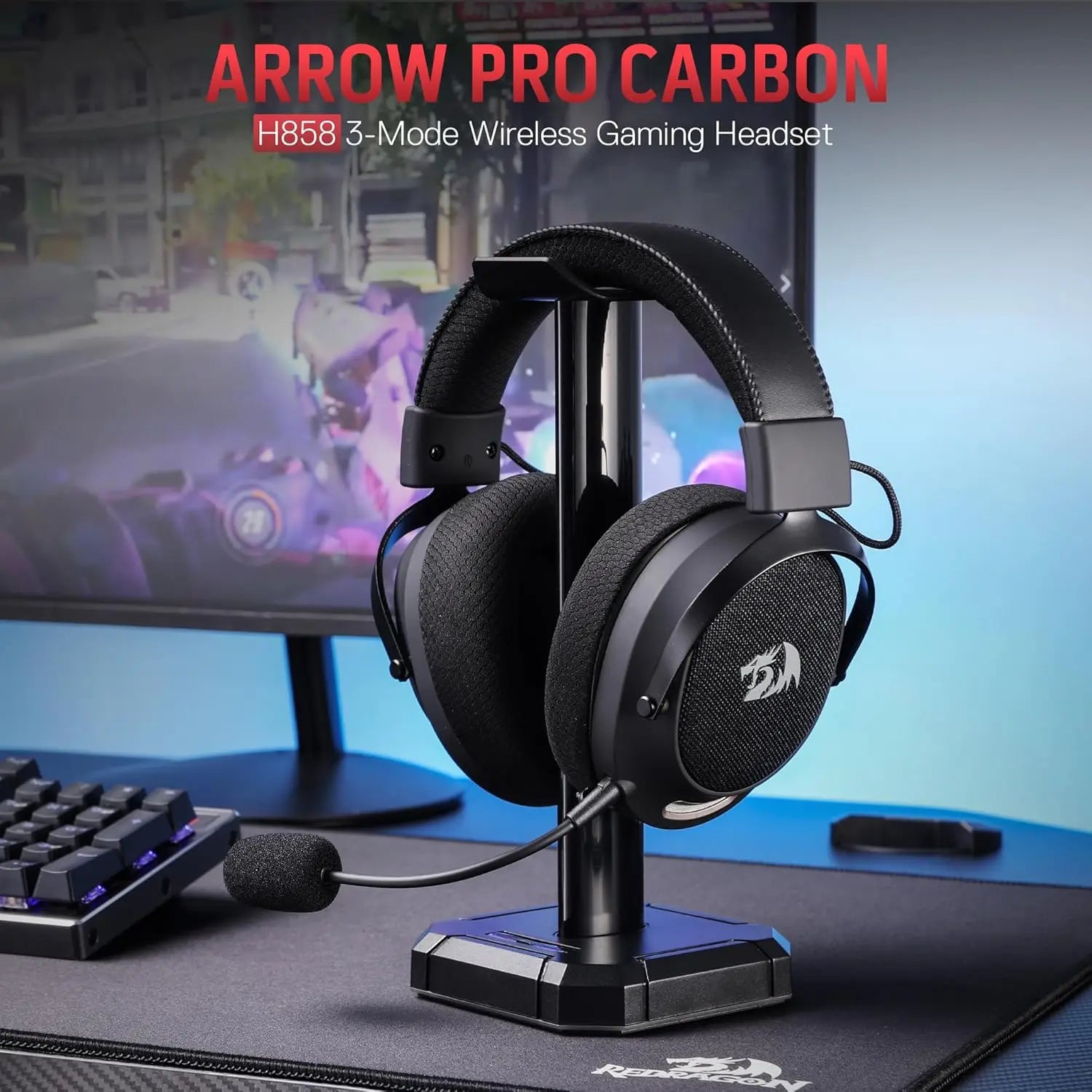 Redragon H858 Gaming Headset – 2.4GHz Wireless / Bluetooth / Wired, Over-Ear Design