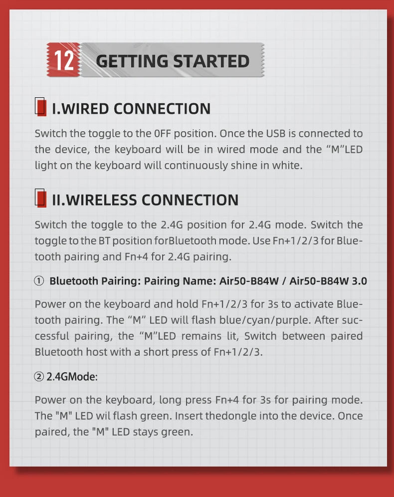 MACHENIKE AIR50 Low-Profile Mechanical Keyboard – 75% Layout, Hot-Swap, RGB Backlit, Tri-Mode, Productivity Keyboard for Laptop & PC