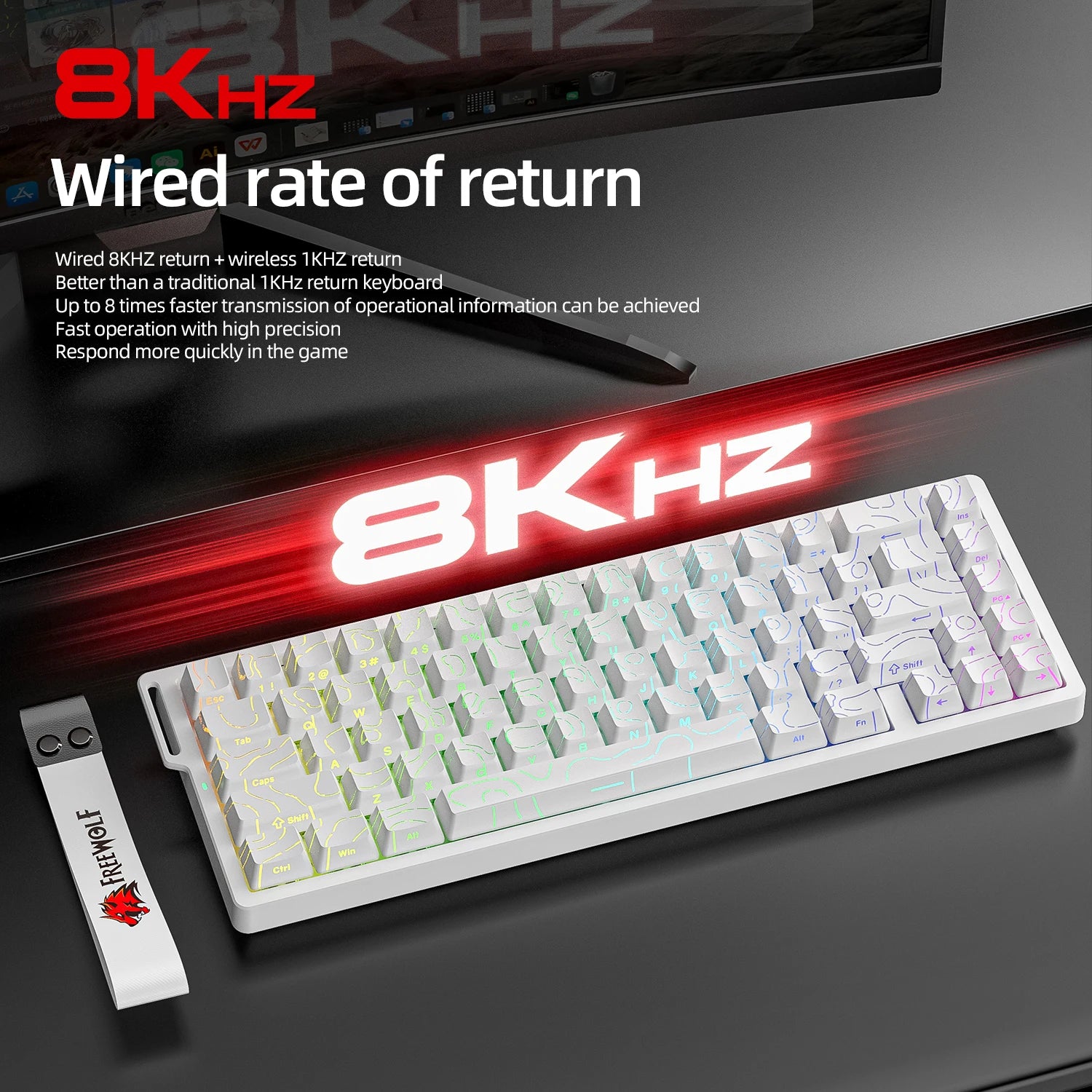 Magnetic Switch Gaming Keyboard – Attack Shark X68HE / FreeWolf F68 / F68 Pro, 8K Wired / 1K Wireless, RGB, Rapid Trigger, Hall Effect