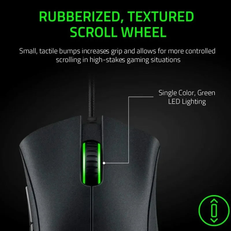 Razer DeathAdder Essential Wired Gaming Mouse - 6400 DPI, 5 Programmable Buttons for PC & Laptop