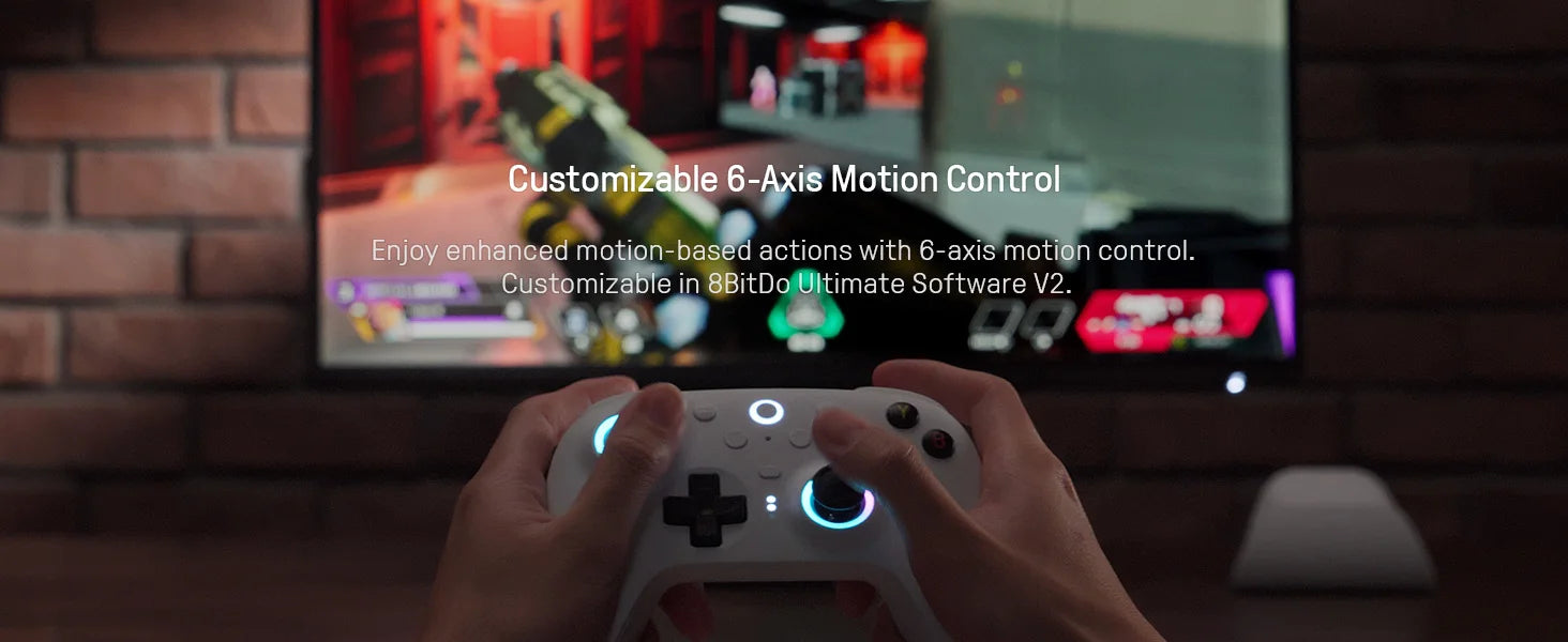 8BitDo Ultimate 2 Wireless Controller, Bluetooth/USB/2.4G Gamepad withTMR Joysticks、Charging Dock for PC,Windows 10,11, Android