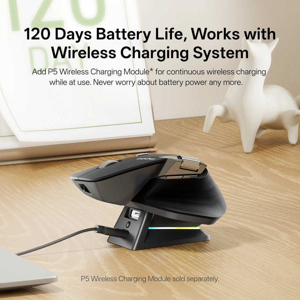 Rapoo MT760PRO Wireless Mouse – NearLink + Bluetooth 5.0, Multi-Device, 12,000 DPI, 2K Polling Rate, Ergonomic, Quiet Clicks