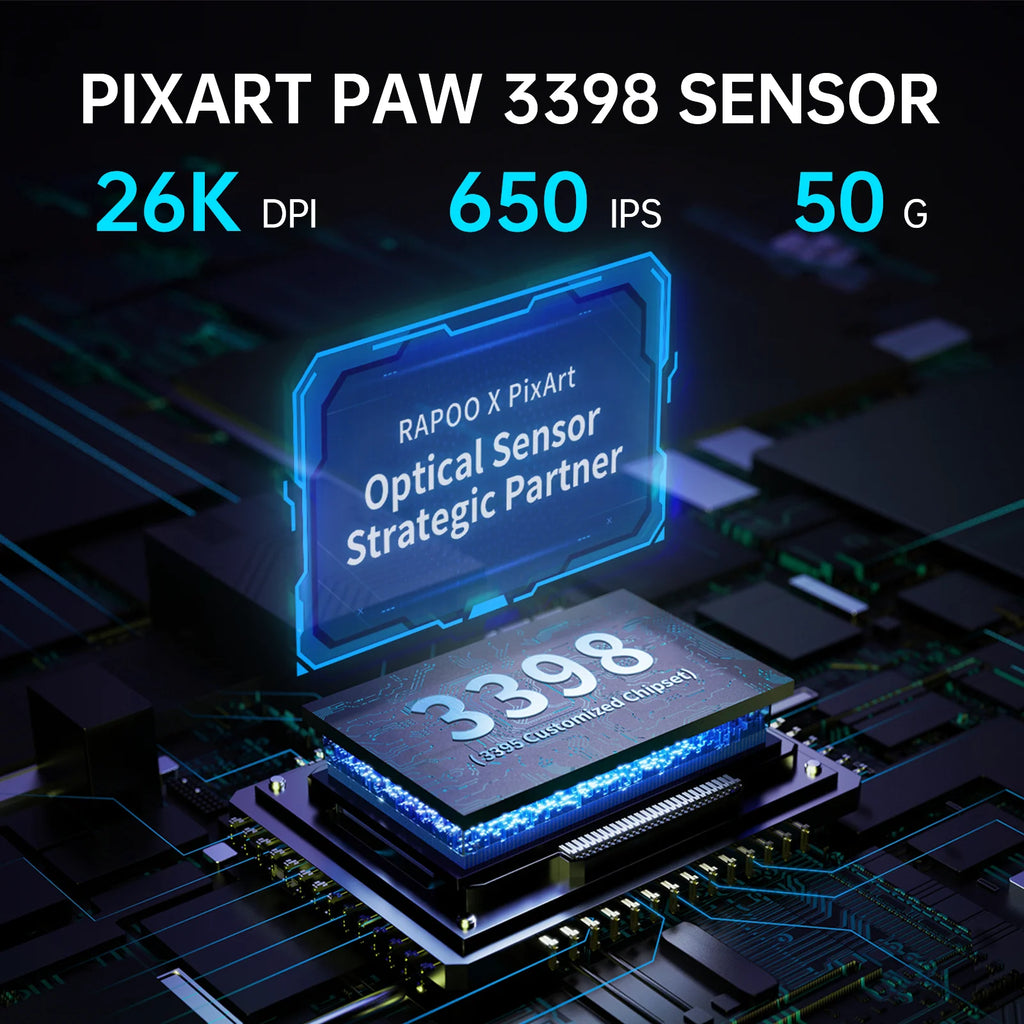 Rapoo VT9 PRO Wireless Gaming Mouse – PAW3398 Sensor, 26,000 DPI, 68g Lightweight, Wired & Wireless, 160H Long Battery Life