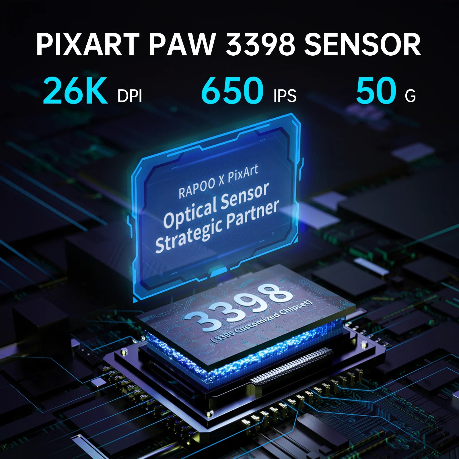 Rapoo VT9 PRO Wireless Gaming Mouse – PAW3398 Sensor, 26,000 DPI, 68g Lightweight, Wired & Wireless, 160H Long Battery Life